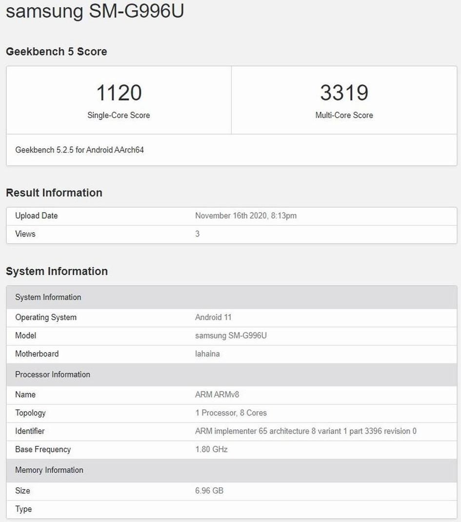 曝光|Galaxy S21 跑分曝光：高通版超三星 Exynos 2100 版