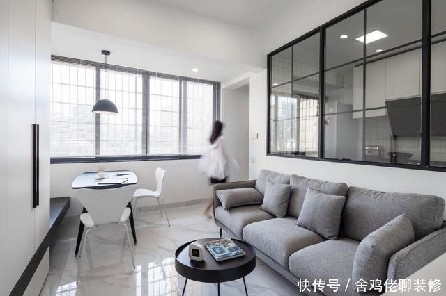 厨房|76㎡老破小,竟有4室1厅,可以住下一家五口,黑白灰简约实用