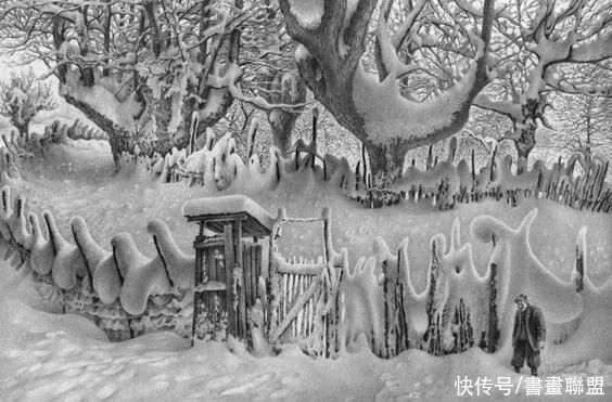 一支铅笔将雪画活的格鲁吉亚“雪魔”