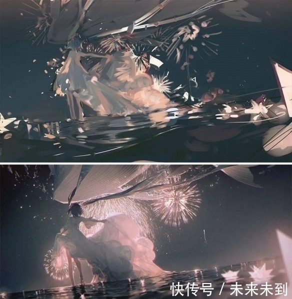 画作&画师们分享草稿和成品,省略“一点点”细节,完全是两种样子