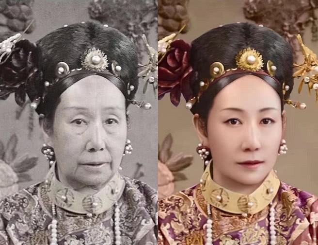 光绪|清末人物修复图,光绪是真的帅,婉容颜值一般,而她凭颜值碾压!