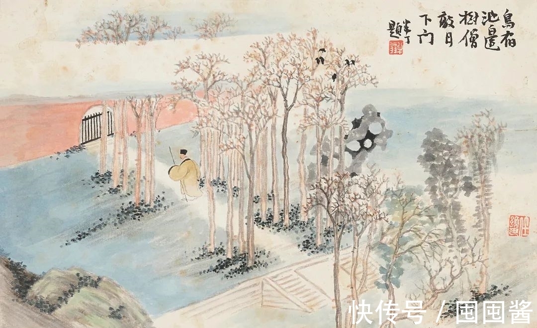 山水画|「津门网」他是画家任熊之子，其构图饱满色彩丰富，不流于世俗