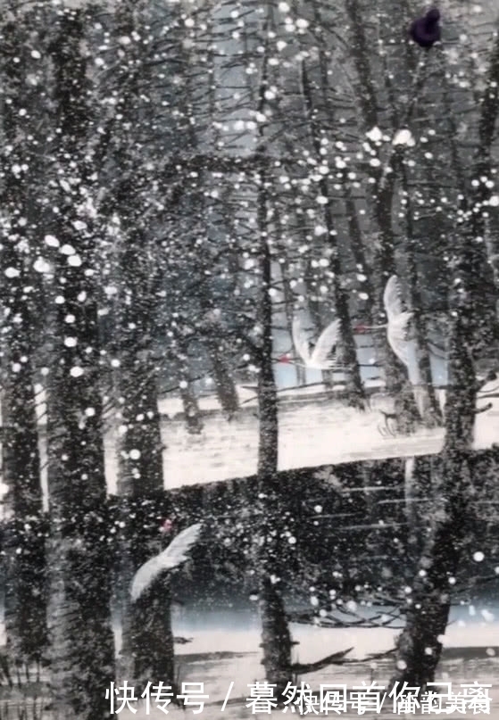 飘雪@“神仙”美术生泼墨成冰,用雪画出逆天画作,最后一秒让人服