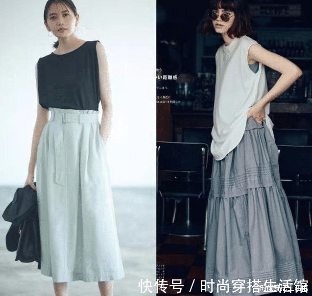 t恤|今年火了一种搭配：叫“T恤+半裙”，时髦显瘦又高级，谁穿谁美