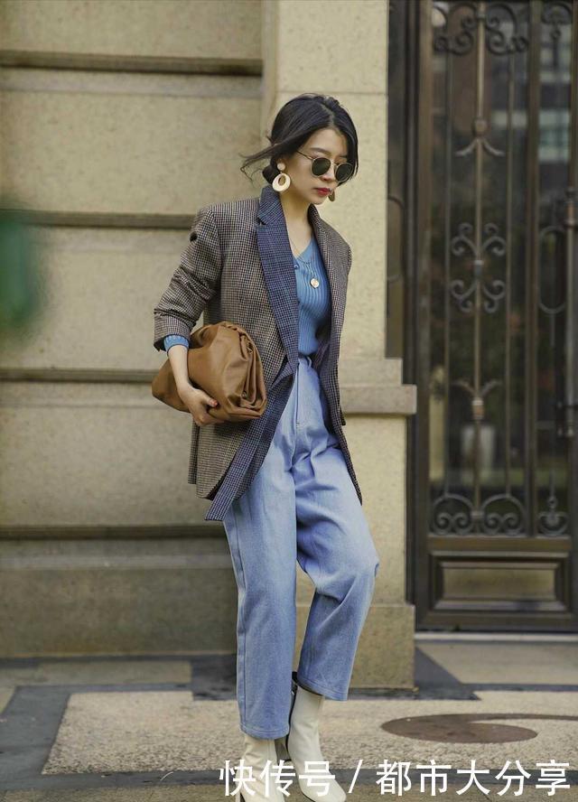 选择|真正会打扮的女人,秋天穿西装不会配阔腿裤,看看三木就明白了