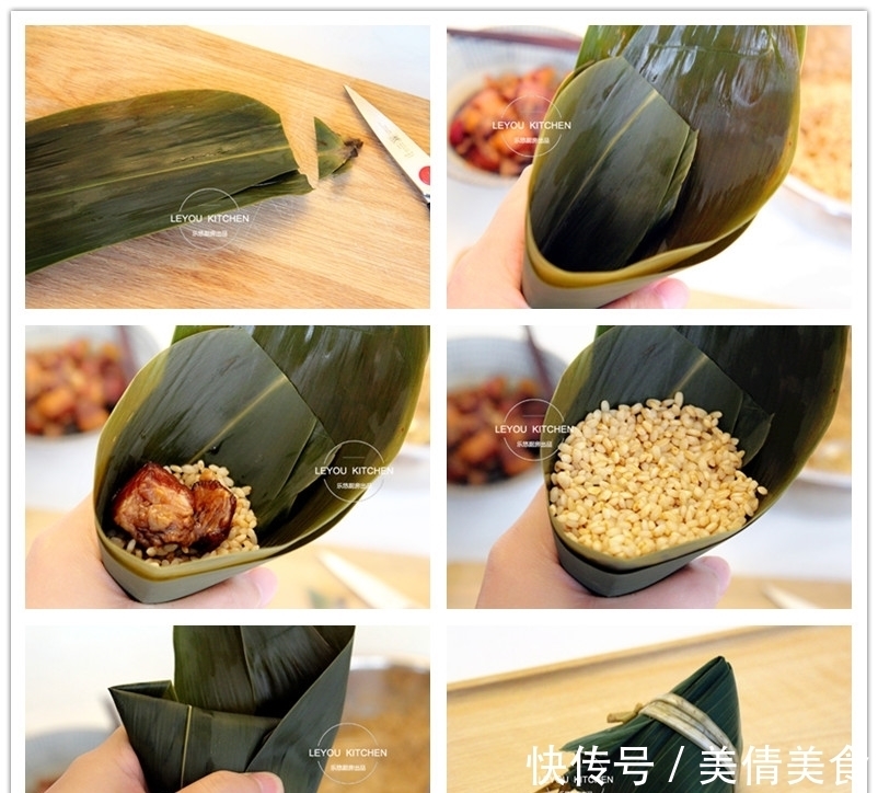 粽子|粽子的3种包法,按步骤一步一步来,轻松学会,比买的更糯更好吃