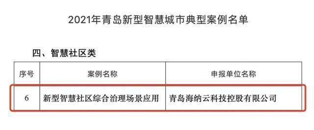 案例|“2021年青岛新型智慧城市典型案例”公布，海纳云上榜