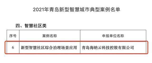 案例|“2021年青岛新型智慧城市典型案例”公布,海纳云上榜