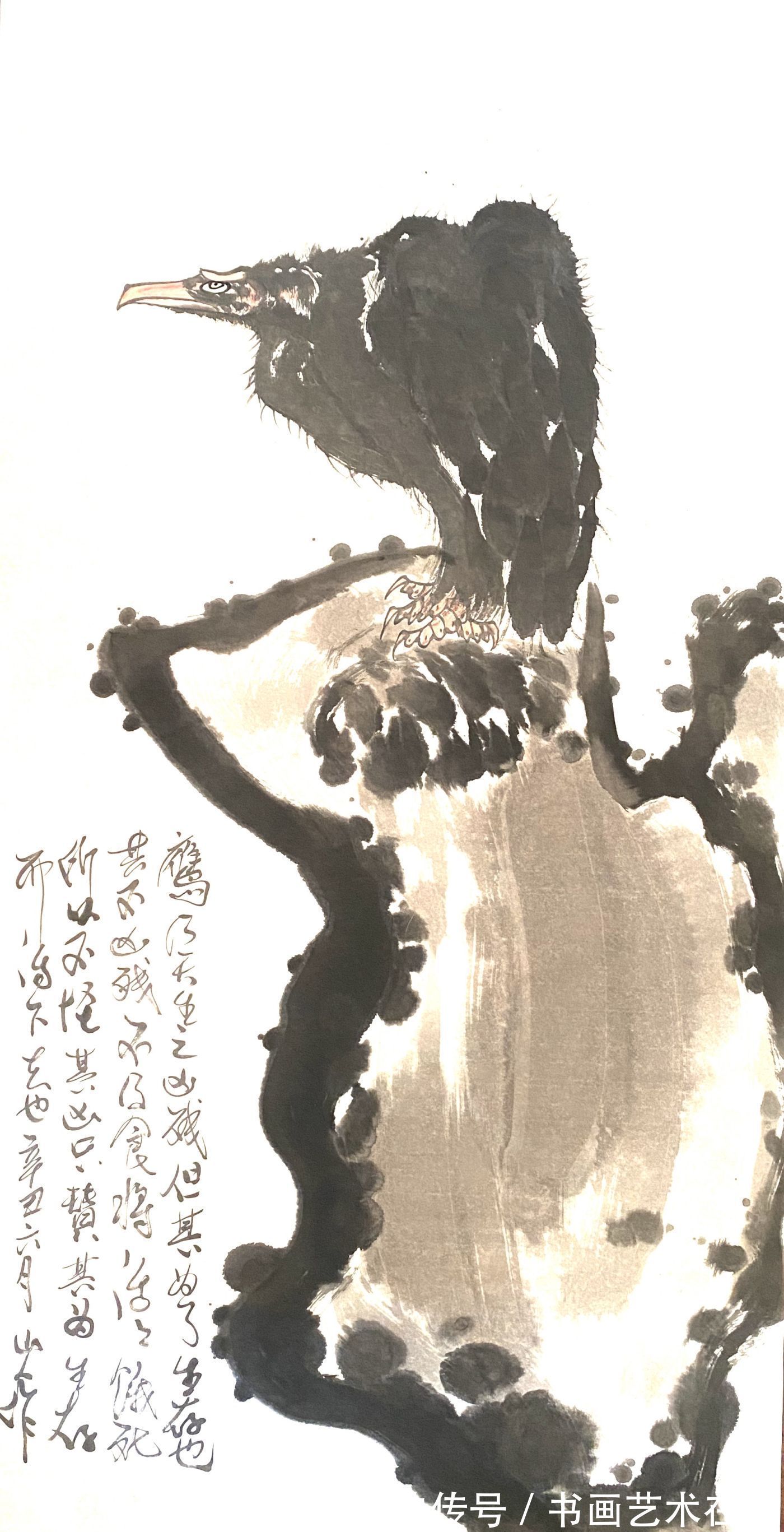 爱德华|笔下雄鹰俊,翼展能冲天——国画家、画鹰大家、指墨画艺术大师朱祖国