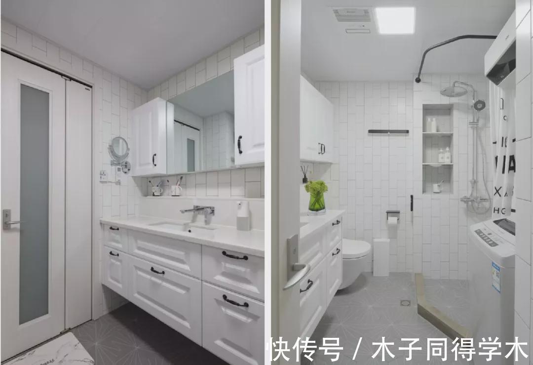 纯白色|50㎡小户型一室改两室,卡座客餐厅设计,变身多功能空间!