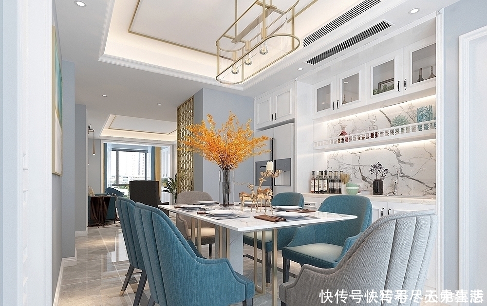 鞋柜|125平美式风格，现代与美式的碰撞，时尚轻奢齐头并进，太迷人了