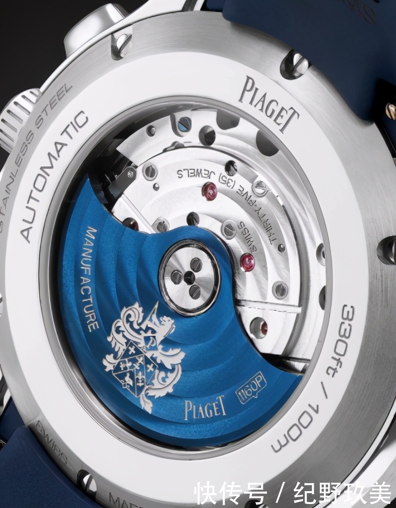 piPiaget伯爵推出Polo“蓝色熊猫盘”自动计时码表