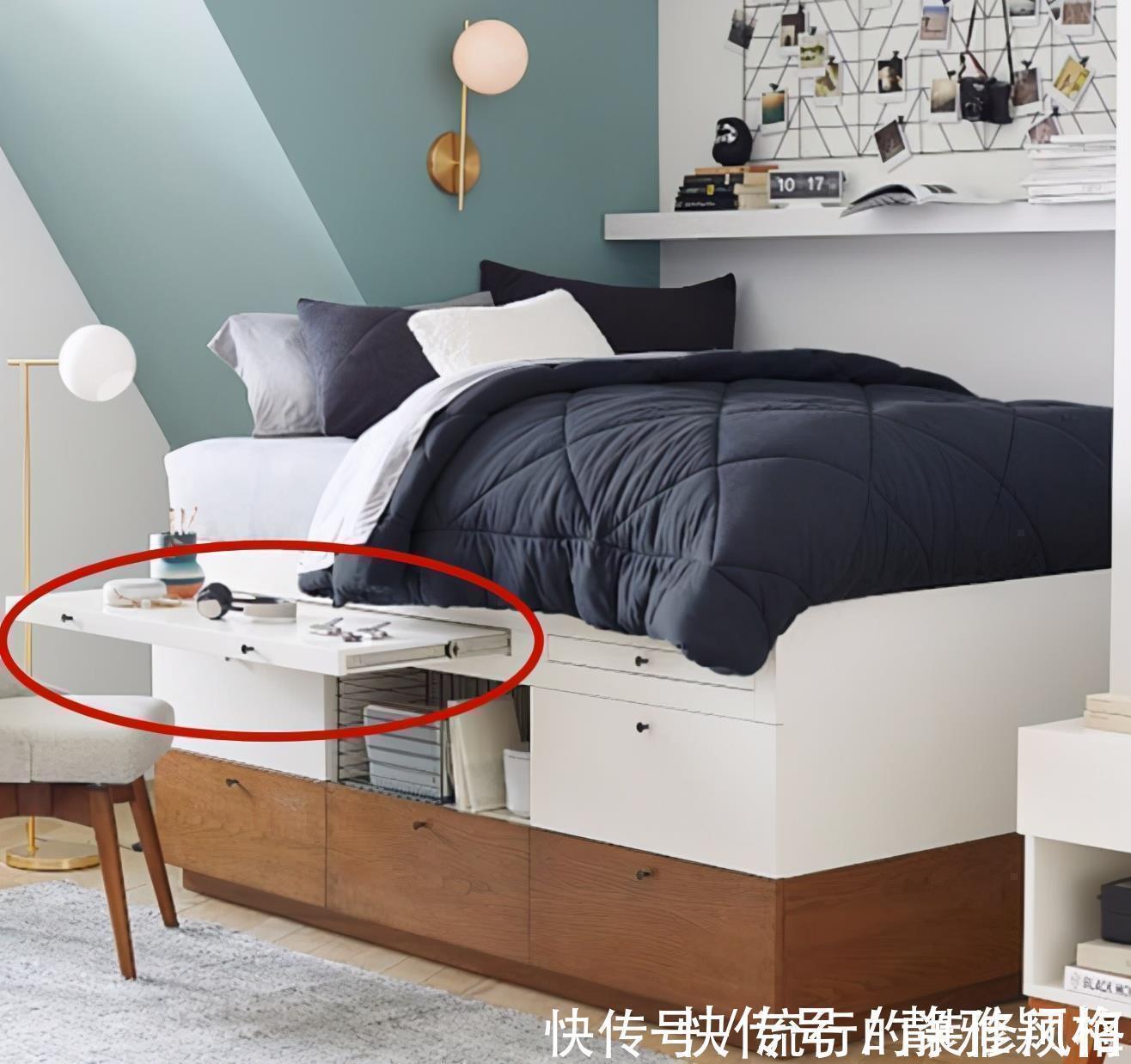 收纳|床头柜真心没必要放,换成抽拉板作用性更强,卧室再小也能装!