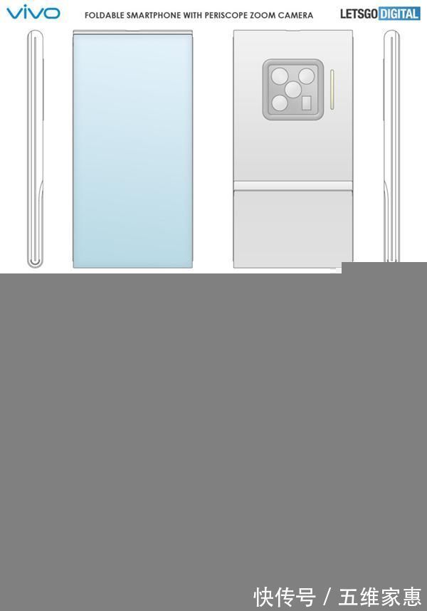 g真全面屏！vivo可折叠手机外观专利曝光：后置矩阵五摄
