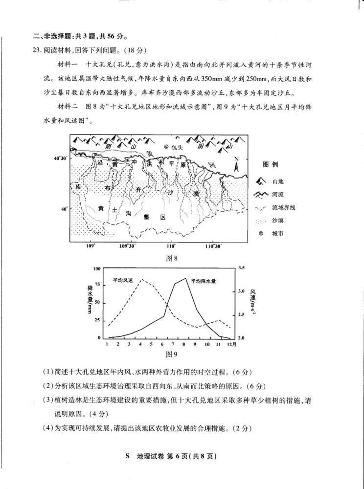 八省八套地理卷和答案来了！八省联考！