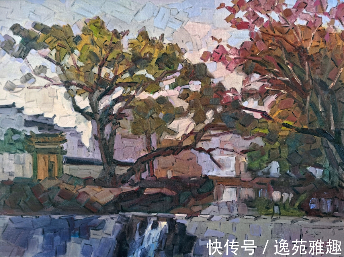 油画@「作品欣赏」唯美的婺源,五彩斑斓!画家薛祥新写生作品欣赏