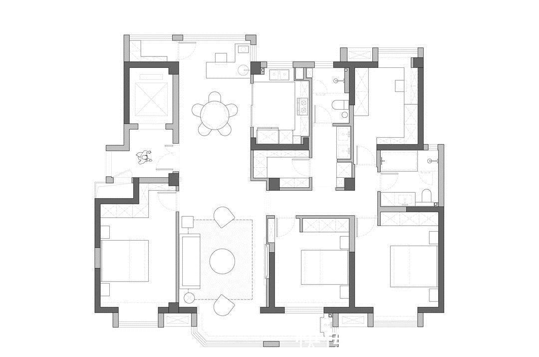 储物空间|轻奢四居室,打造业主的私人工作区,满足日常的生活所需