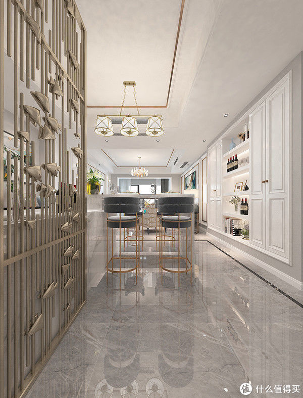 现代|四口之家的现代轻奢风装修，餐厅是家里面的亮点，入户感觉很惊艳