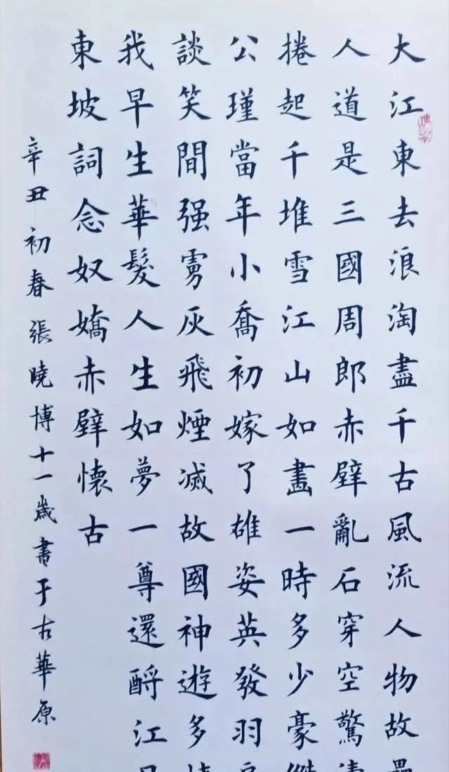 神童!11岁“书法神童”凭借一手精湛的柳楷,获教育部书法大赛一等奖