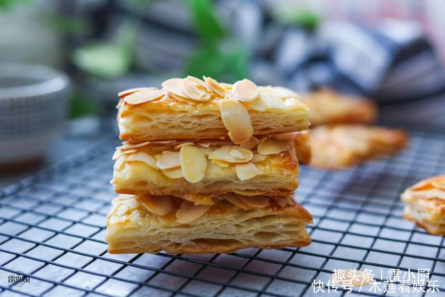 特别|不用揉面不用开酥,教你做层层分明,酥脆掉渣的杏仁酥,零失败