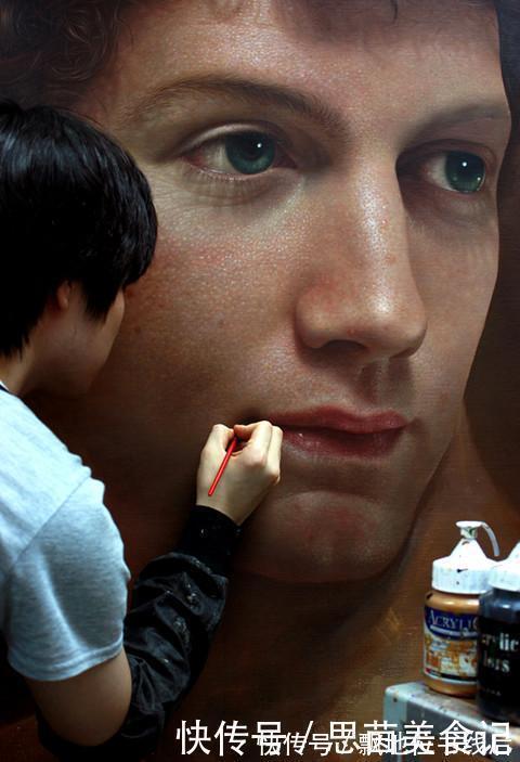 照相机#80后画人物打败冷军,放大10倍毛孔都清晰可见,网友:人肉照相机