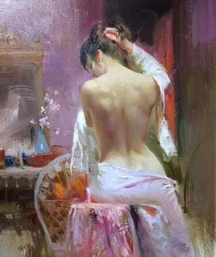 人物#皮诺德埃尼的油画人物，色彩斑斓，动静结合，光彩照人