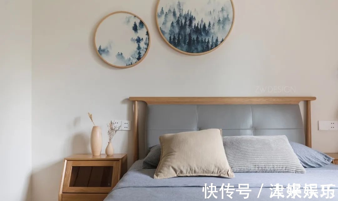 床头柜|103㎡现代简约,留白+原木+绿植,让生活悠闲舒适有故事