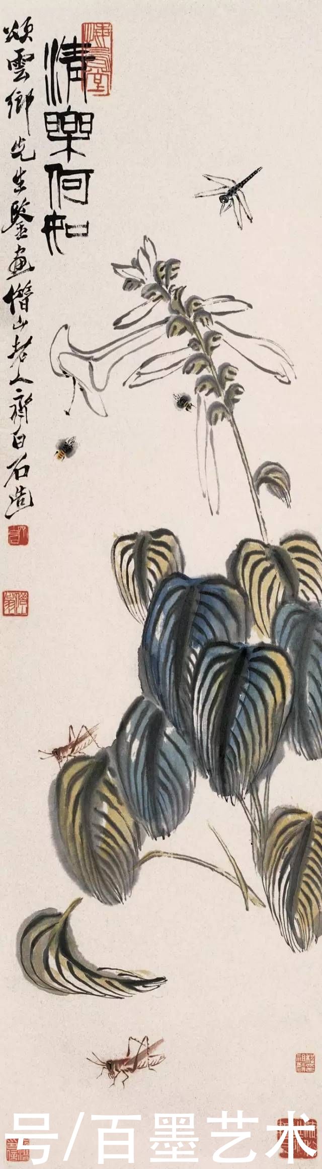 蝴蝶|齐白石草虫图200张,他把草虫画活了
