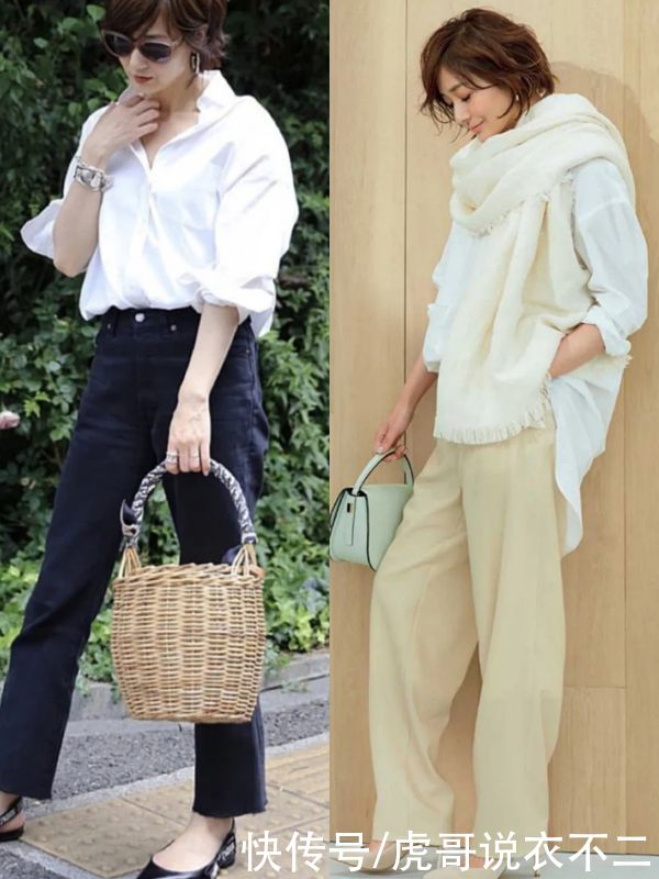 春季该穿衬衫了，学51岁“日本大妈”这么穿，高级与优雅全都有