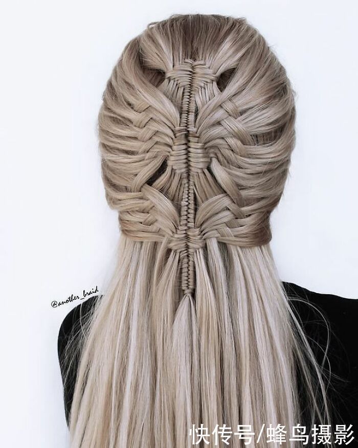 网红达人|65张编发照片,这哪是编头发分明是画画,图3这发型一次要半天