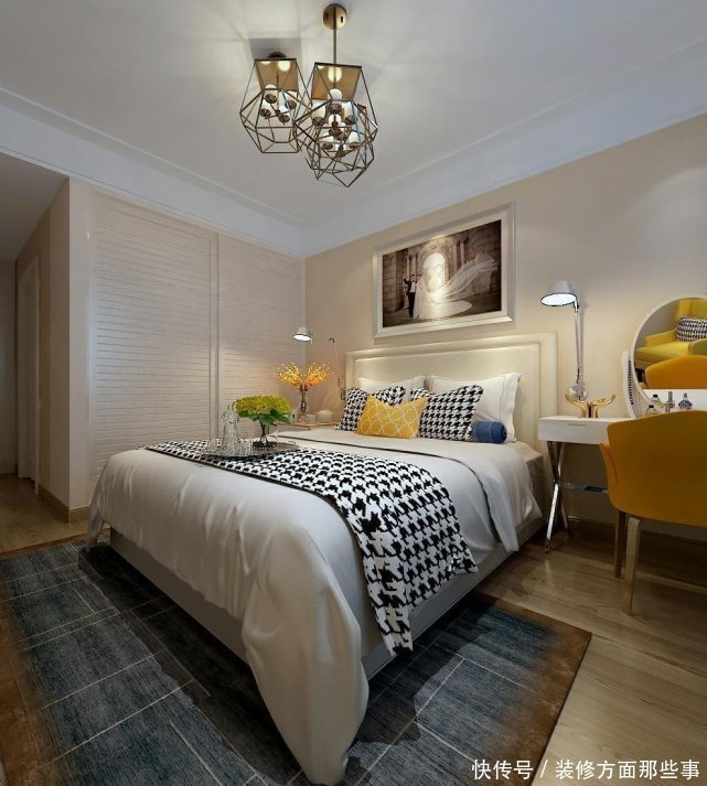 三居室|150平简约风三居室,灰蓝色点缀整个白色的空间,让客厅清爽干净