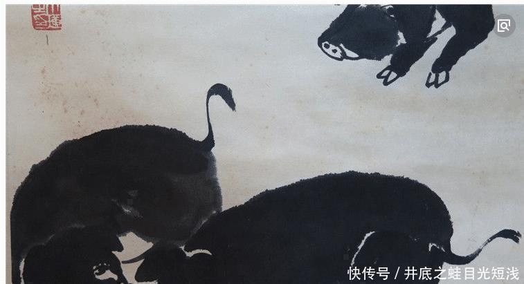 齐白石画#齐白石画《群猪》卖381万，他画《双猪》卖1308万，齐老甘拜下风