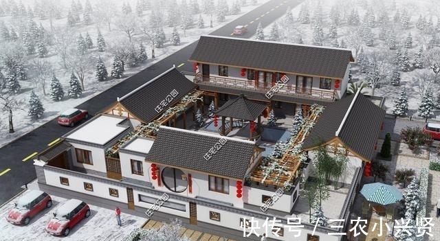羡慕|中式农村合院23X25米，超大庭院，让中国农村建房的羡慕坏了