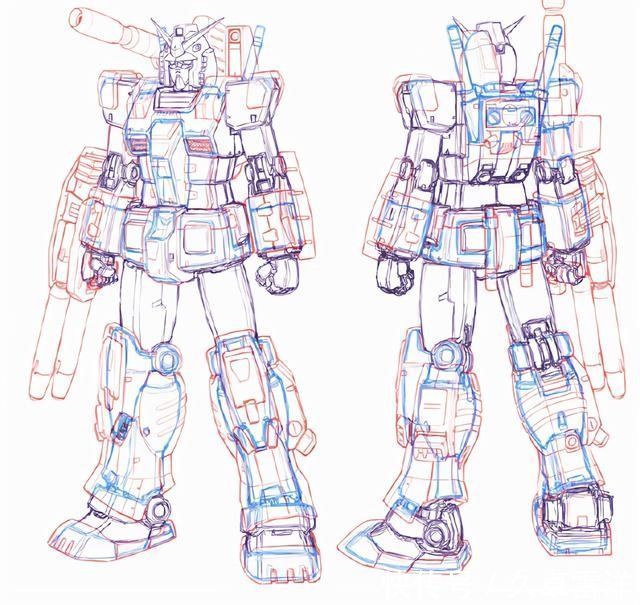 画稿|机动战士高达多种配色,78高达、钢加农、吉姆画稿