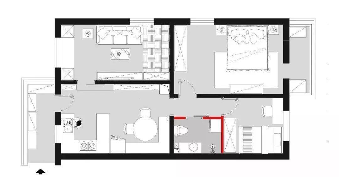 浅灰色|她的70平现代简约小家,客厅加张床,二室变三居,时尚又舒适!