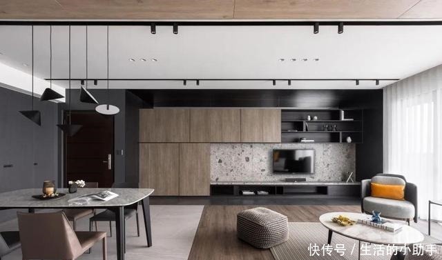 客餐厅|140㎡现代极简,稳重简洁的空间,年轻舒适的体验!