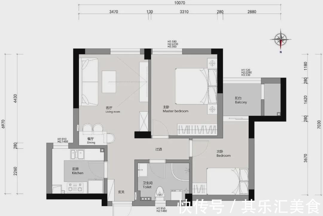 定制|虽只75㎡三口之家,却拥有两间卧室+一个书房,我看出了豪宅样子