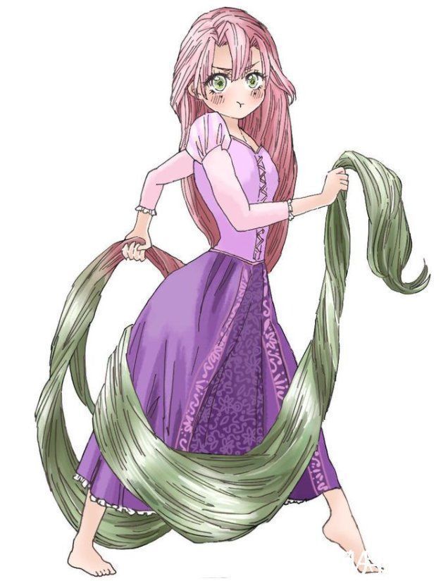 迪士尼公主|当鬼灭之刃碰上迪士尼公主,恋柱变身乐佩,祢豆子化身美人鱼