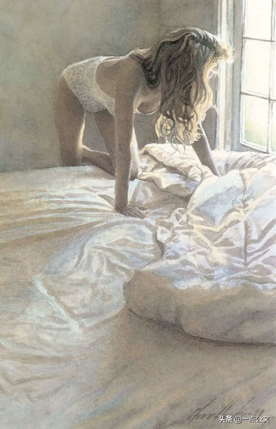 水彩!这位女画家因为一组水彩少女,醉倒多少男人
