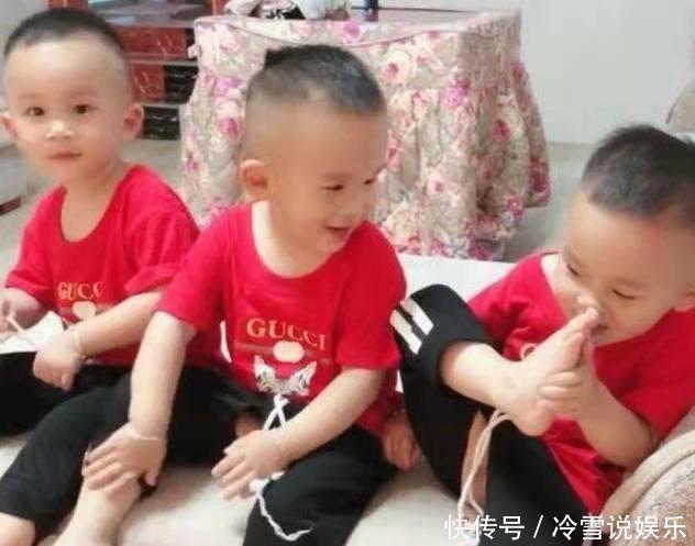 小家伙|三胞胎长得太像,爸爸回家后分不清娃,不料妈妈一招搞定!