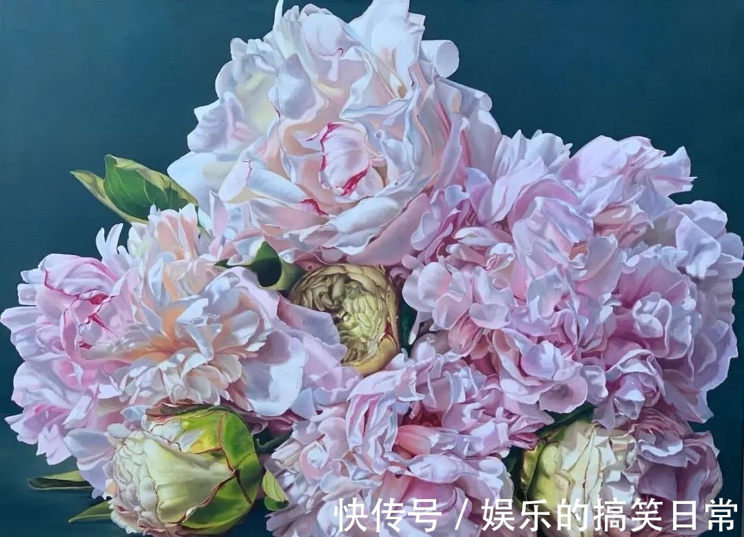 艺术家#“艳俗”的牡丹花,被这位女画家画成艺术品,感觉香气扑面而来