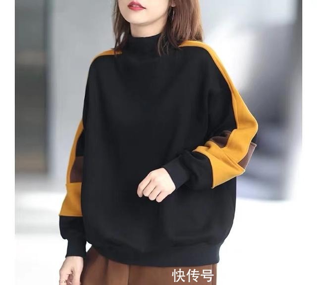 简约|今年流行的“多色拼接卫衣”,不挑年龄,随性简约,时髦减龄