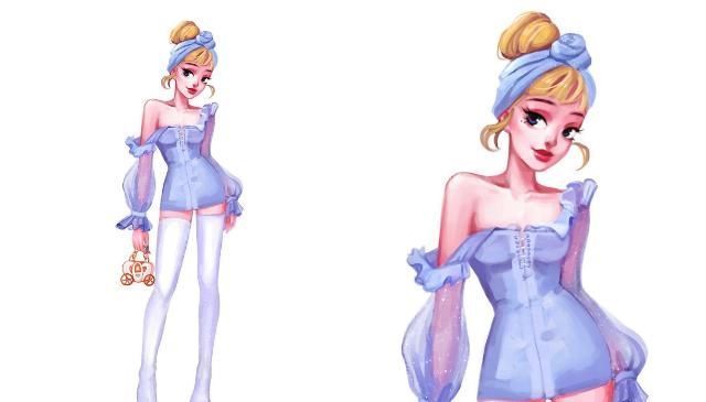 公主|“油画风格”的迪士尼公主，身穿便装很摩登，又酷又拽比王子还帅