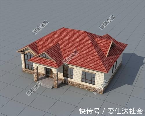 经济|一层半农村建房设计图,美观实用还经济,有这样的房子谁还住楼房