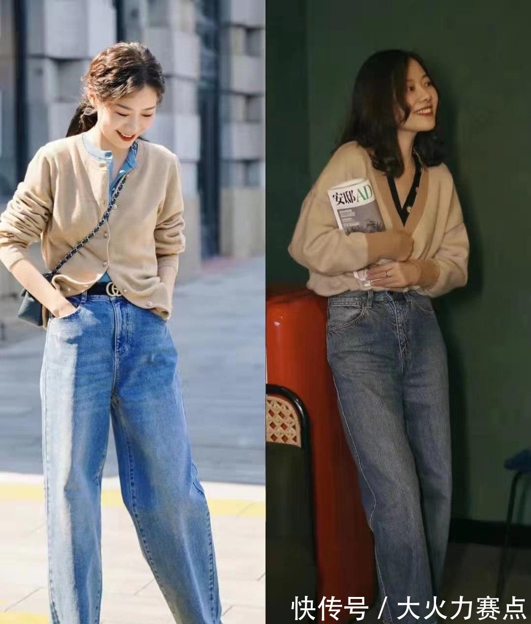 阔腿裤 教科书级别的针织开衫穿搭,掌握这4点技巧,时髦洋气!