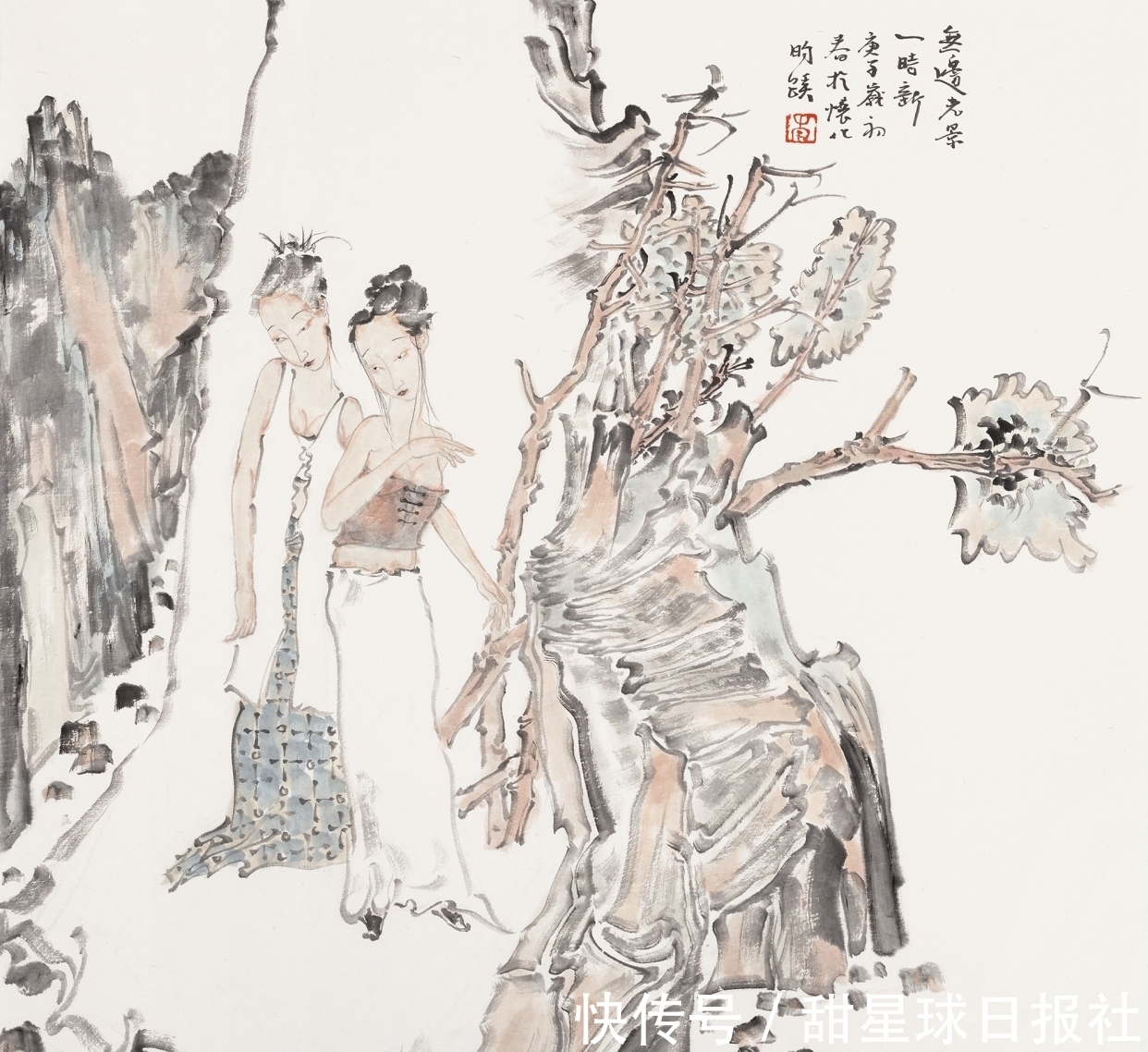 李昀蹊#「直击书画」李昀蹊仕女画,时代性笔墨的典范