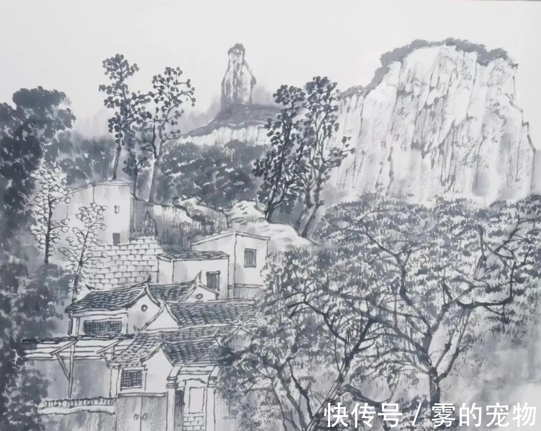 满维起#中国水墨画院|清幽静雅,满维起水墨写生