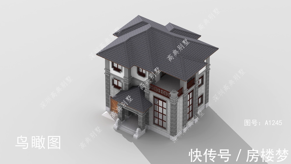 别墅|中式三层别墅,户型方正,四面通风,采光极佳。