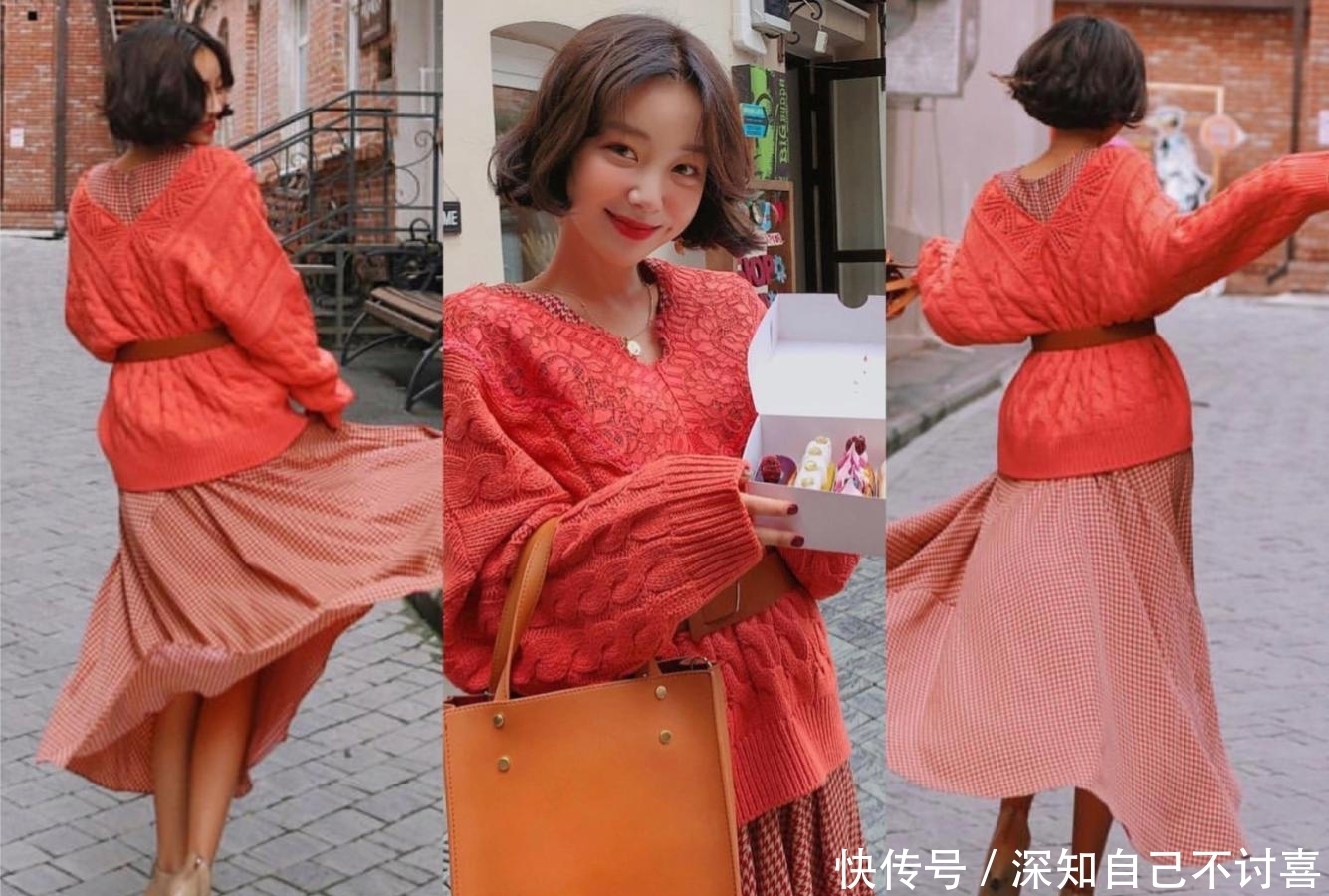 毛衣|毛衣+半身裙,看韩国小姐姐如何诠释,温柔又有女人味的时尚!