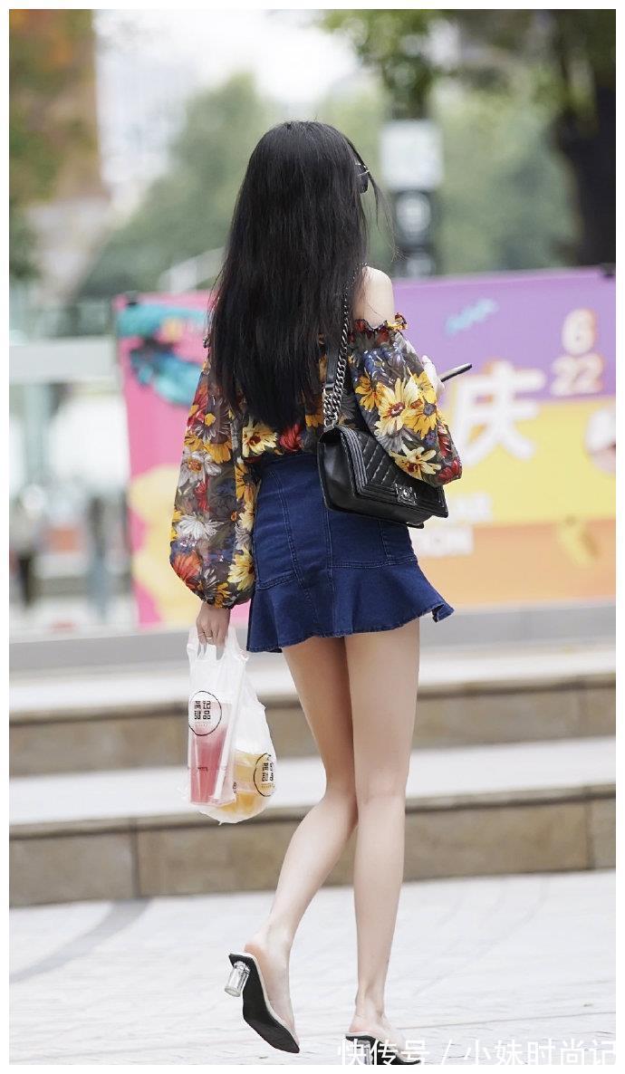 小姐姐|碎花一字肩,时尚和“土气”的结合体,爱了爱了